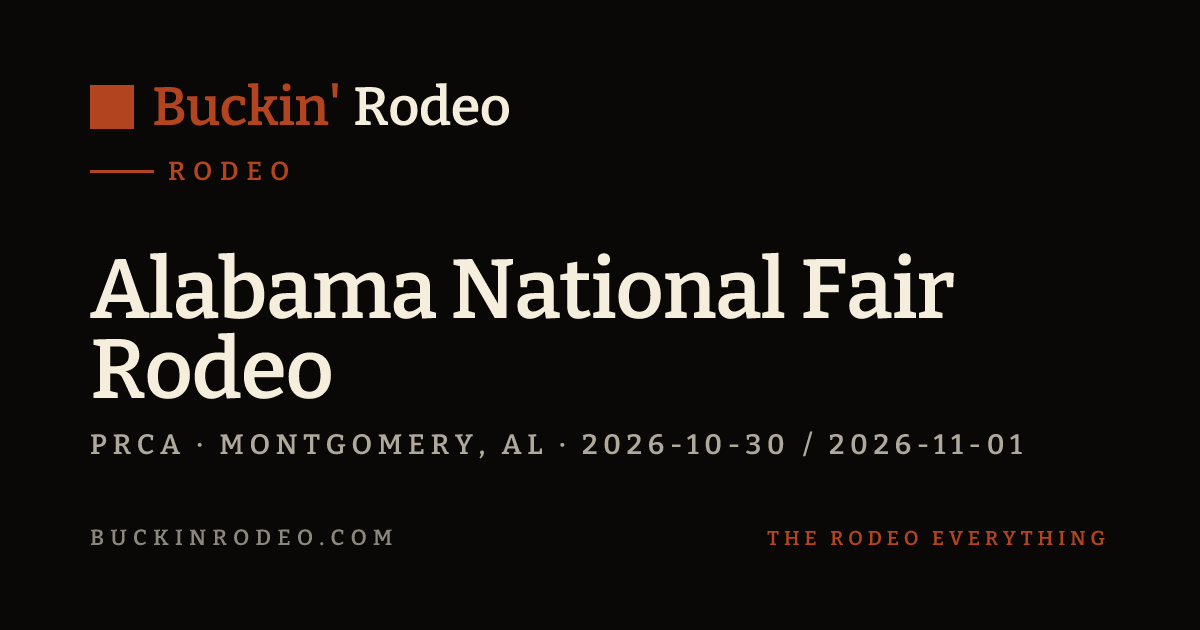 Black Rodeo 2027 Schedule Alabama