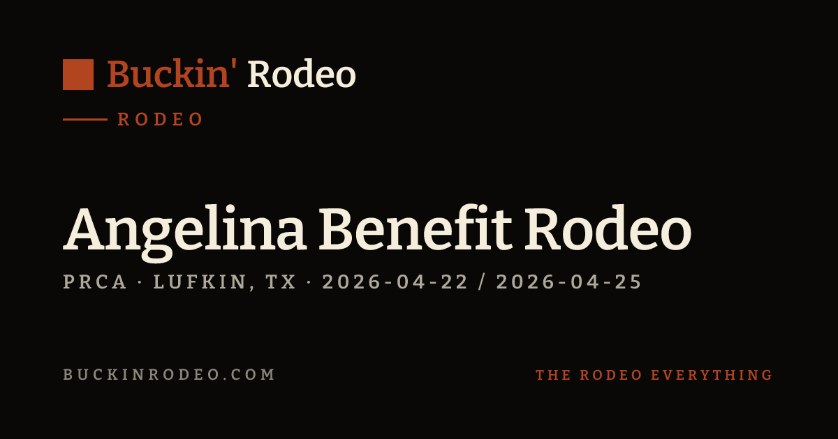 Angelina Benefit Rodeo 2026 Results · Buckin' Rodeo