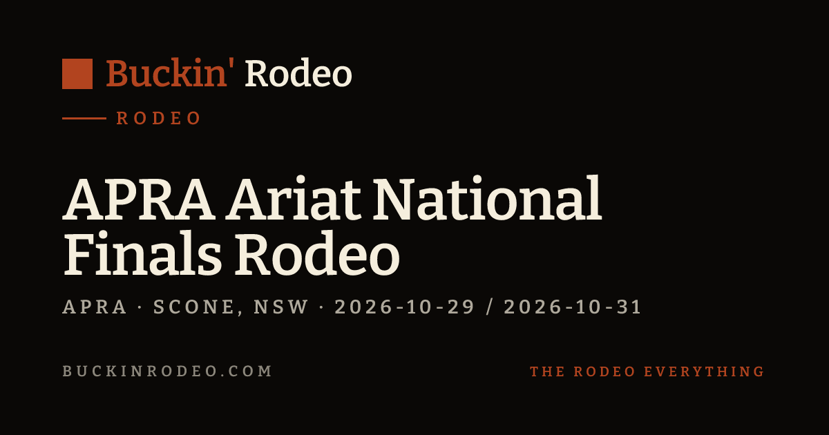 APRA Ariat National Finals Rodeo 2026 — Schedule & Tickets · Buckin' Rodeo