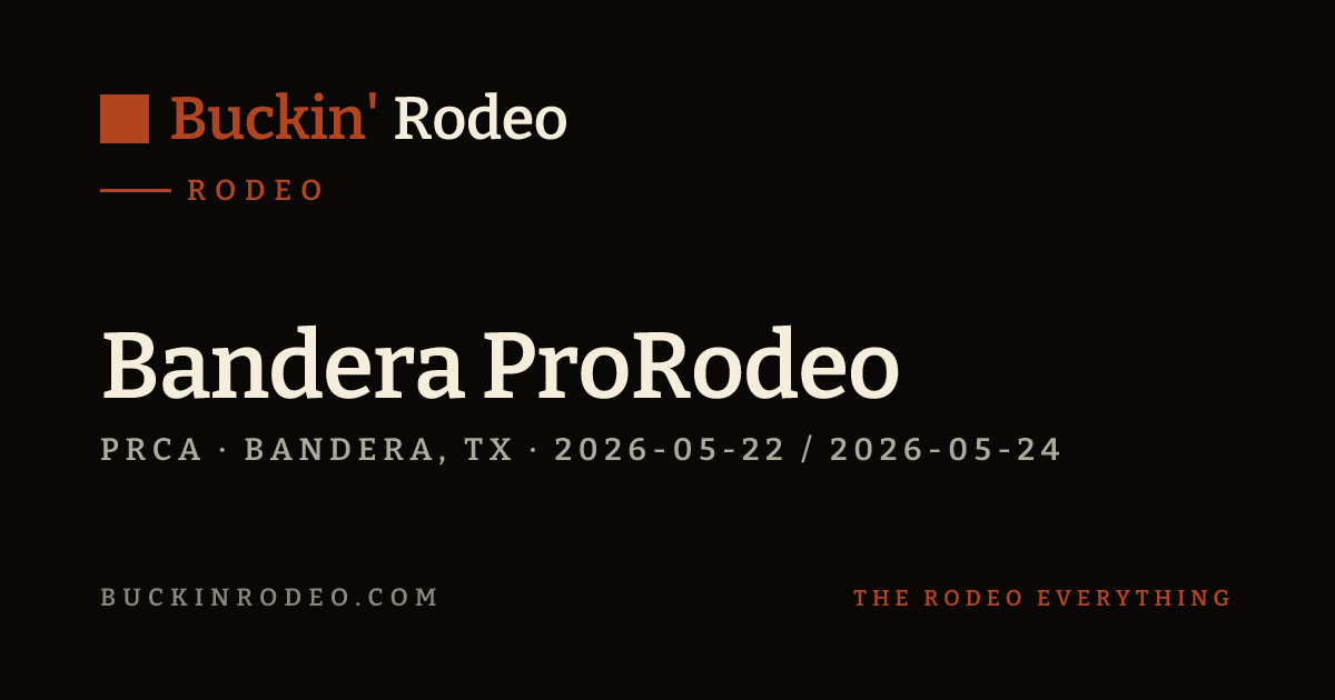 Bandera ProRodeo 2026 Results · Buckin' Rodeo