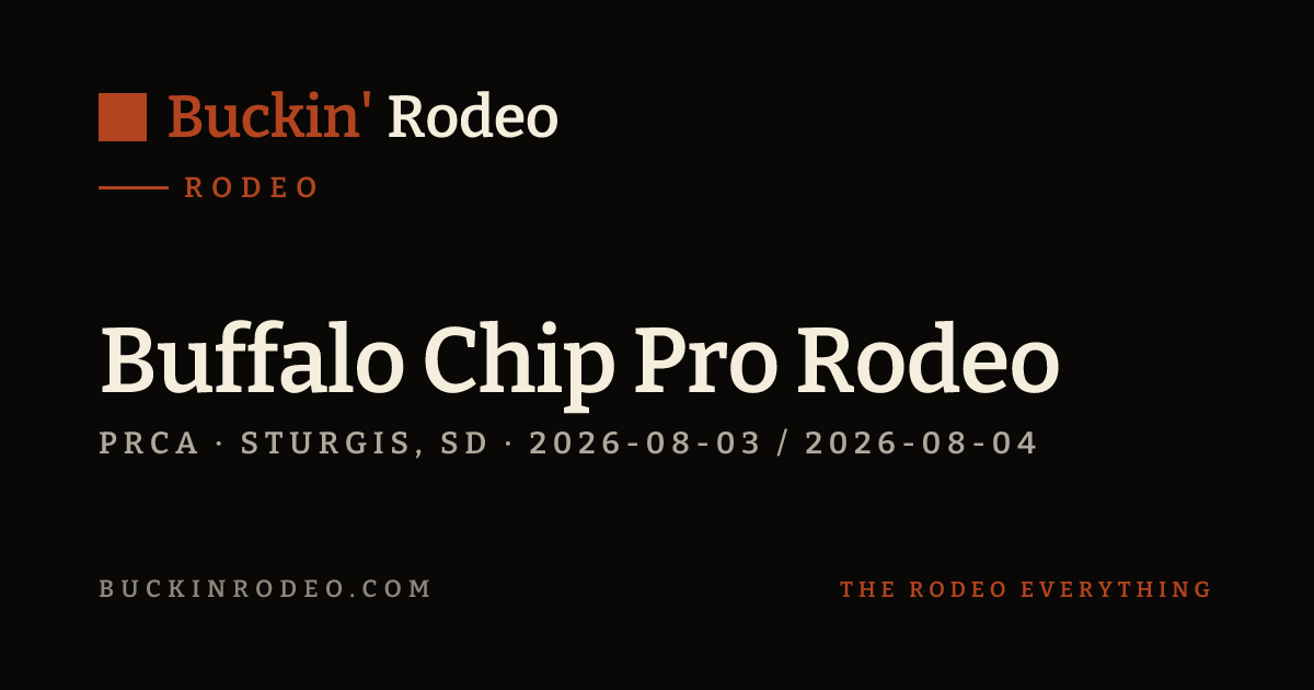 Buffalo Chip Pro Rodeo 2026 — Schedule & Tickets · Buckin' Rodeo