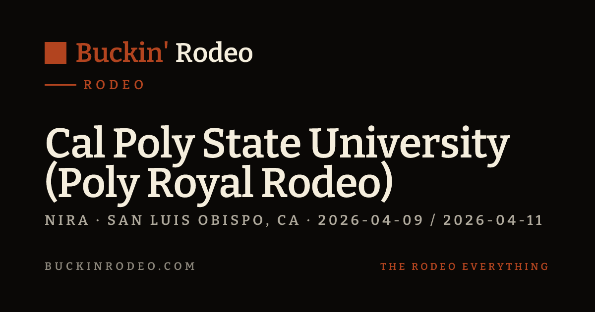 Cal Poly State University (Poly Royal Rodeo) 2026 Results · Buckin' Rodeo