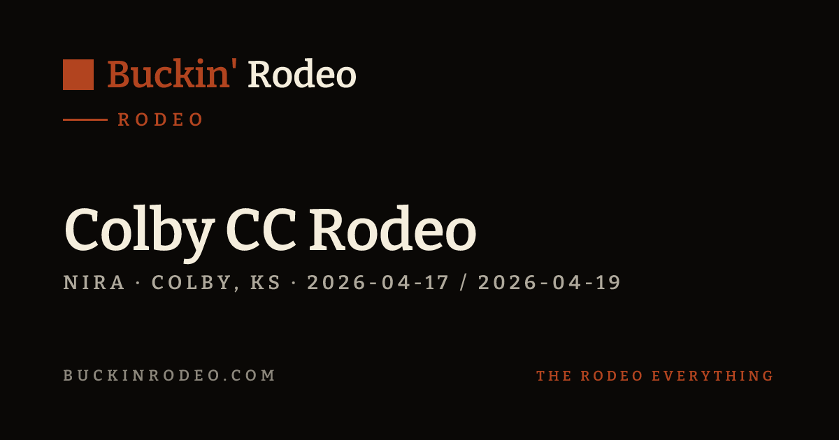 Colby CC Rodeo 2026 Results · Buckin' Rodeo