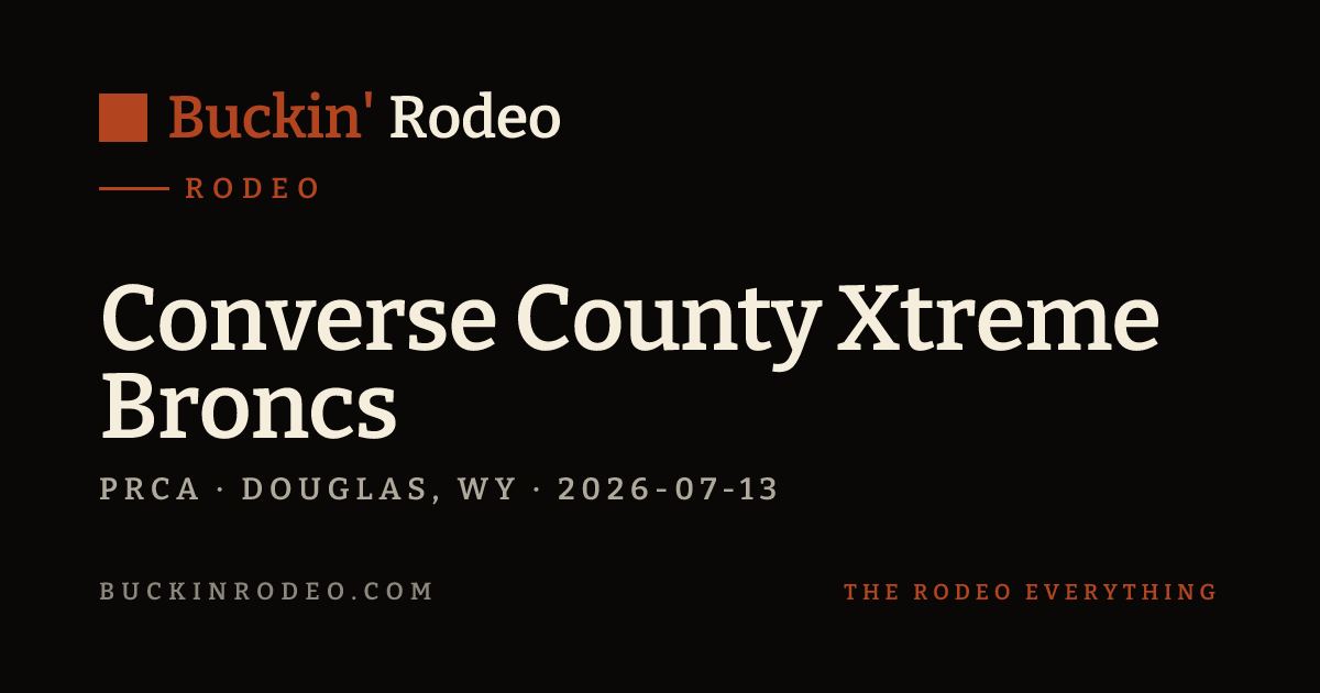 Converse County Xtreme Broncs 2026 Results · Buckin' Rodeo