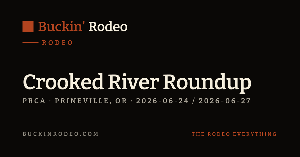 River Ranch Rodeo Schedule Crooked River Roundup 2026 Results ยท Buckin' Rodeo