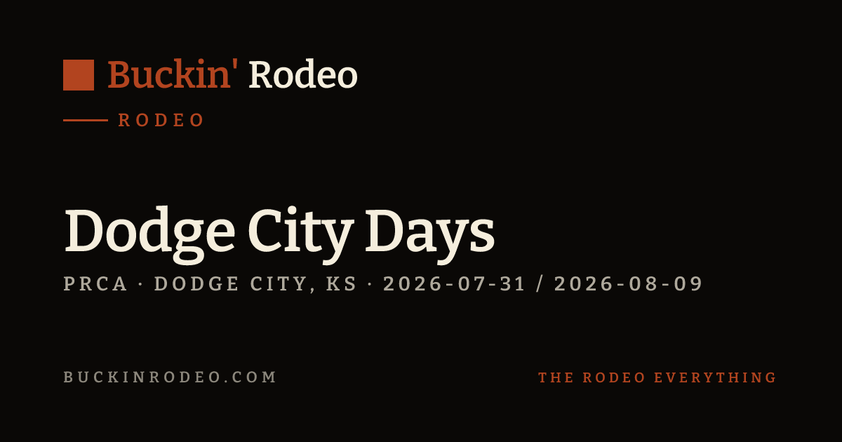 Dodge City Days 2026 Live Results Buckin Rodeo Dodge City Days 2026 