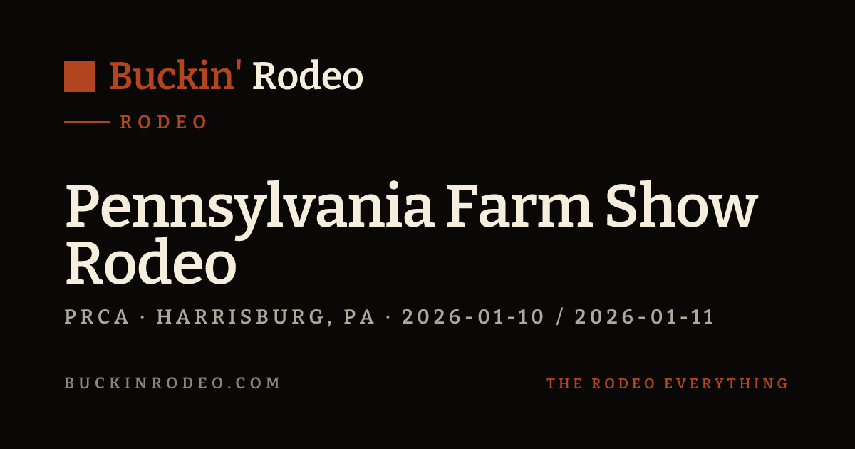 Pa Farm Show Rodeo Pennsylvania Farm Show Rodeo 2026 Results · Buckin' Rodeo
