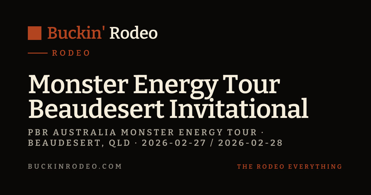 Monster Energy Tour Beaudesert Invitational 2026 Results · Buckin' Rodeo