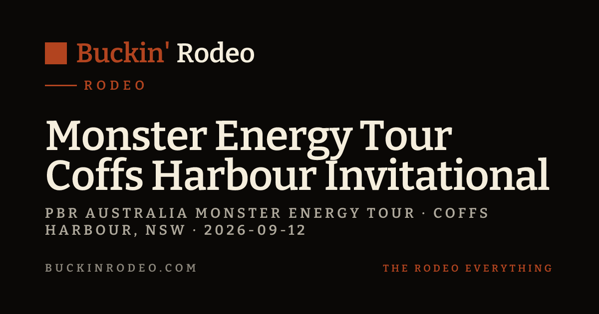 Coffs Rodeo Monster Energy Tour Coffs Harbour Invitational 2026 — Schedule ...