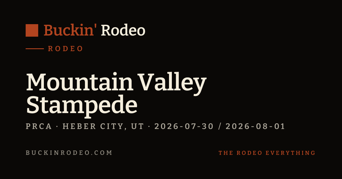 Mountain Valley Stampede 2026 — Schedule & Tickets · Buckin' Rodeo
