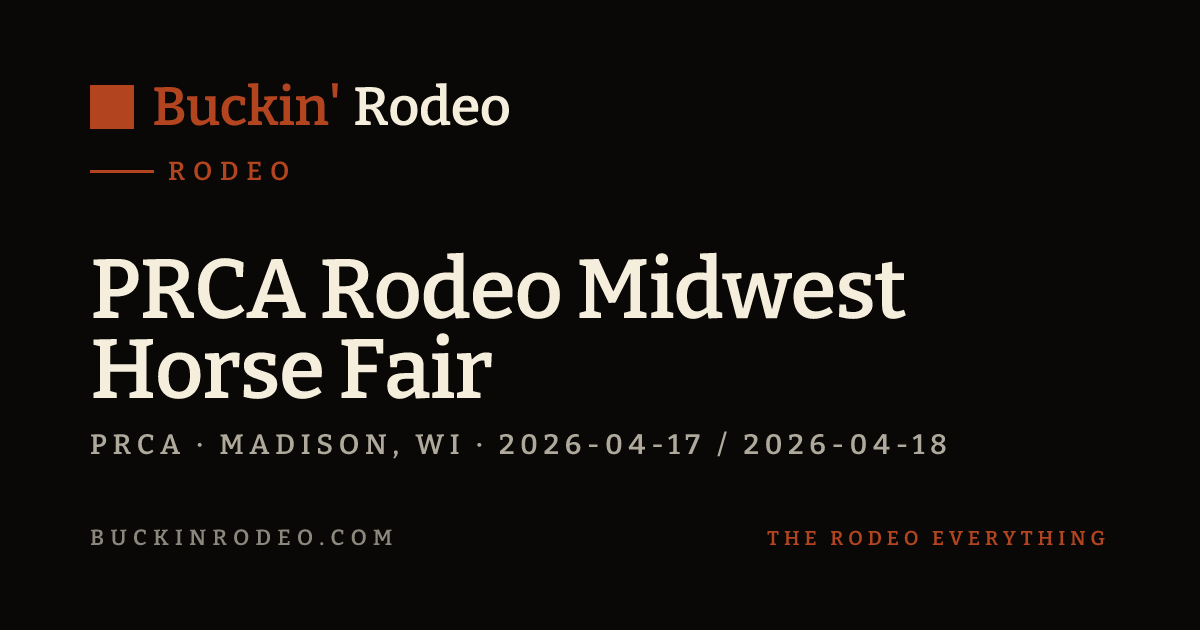Prca Rodeo PRCA Rodeo Midwest Horse Fair 2026 Results · Buckin' Rodeo