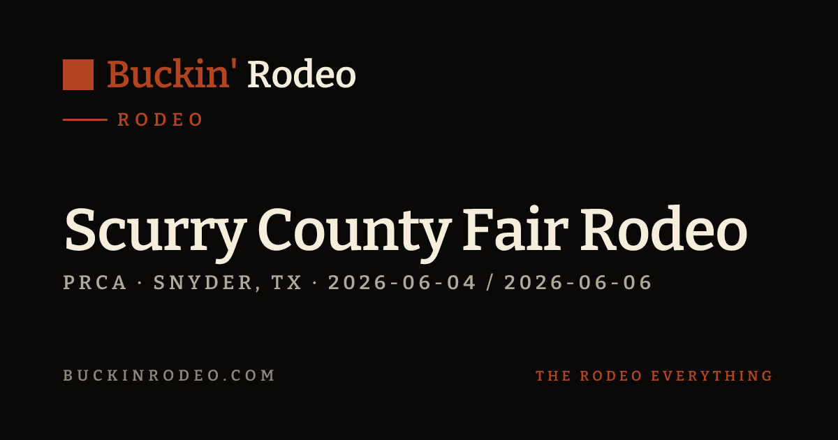 Scurry County Rodeo Scurry County Fair Rodeo 2026 Results · Buckin' Rodeo
