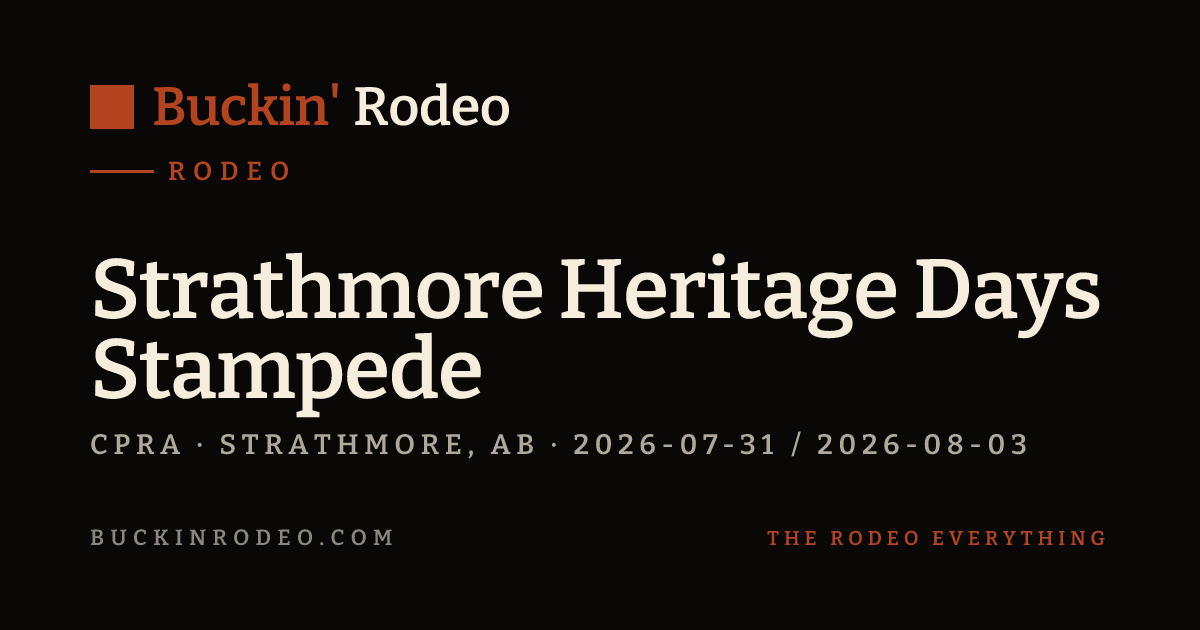 Strathmore Heritage Days Stampede 2026 Results · Buckin' Rodeo
