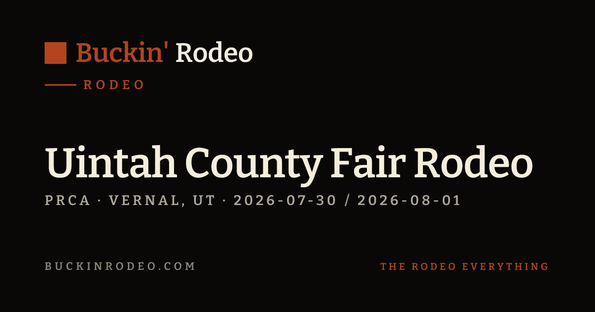 Uintah County Fair Rodeo 2026 — Live Results · Buckin' Rodeo