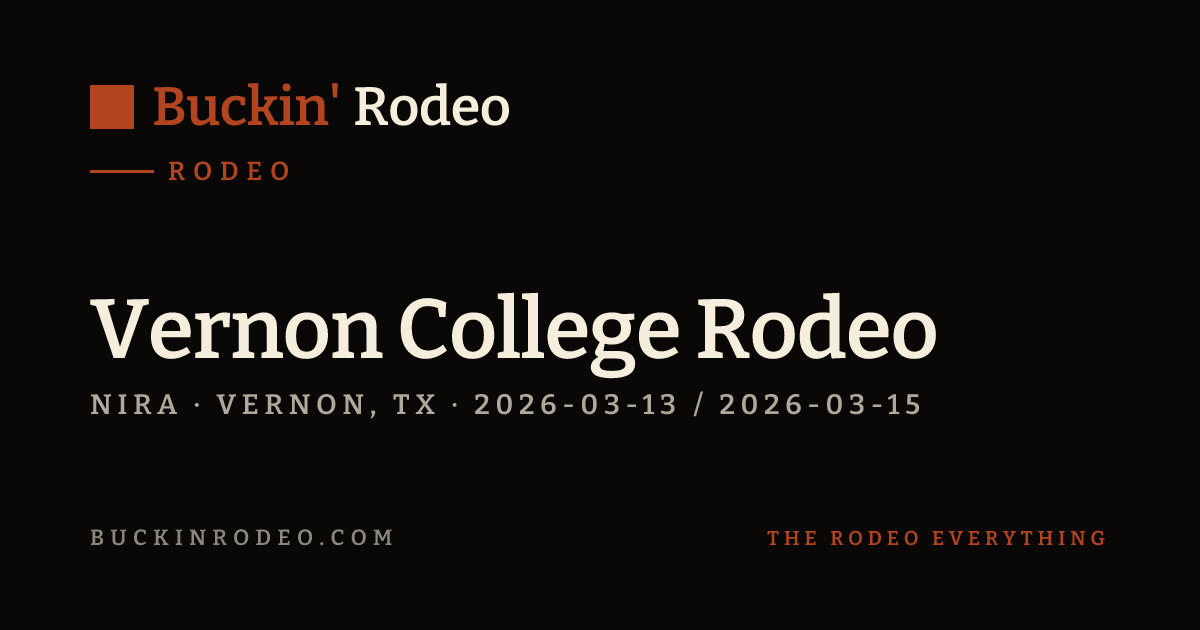 Vernon College Rodeo Vernon College Rodeo 2026 Results · Buckin' Rodeo