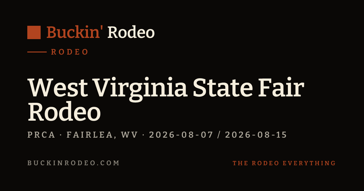 Wv State Fair Rodeo West Virginia State Fair Rodeo 2026 — Schedule & Tickets · Buckin' Rodeo