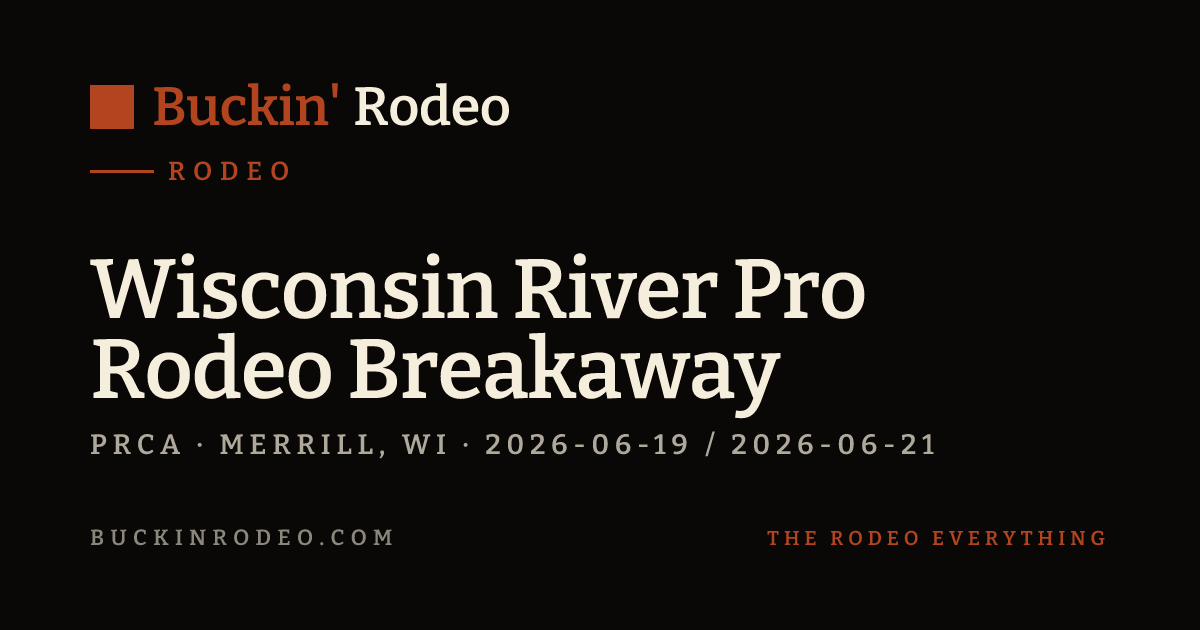 Wisconsin River Pro Rodeo Breakaway 2026 Results · Buckin' Rodeo
