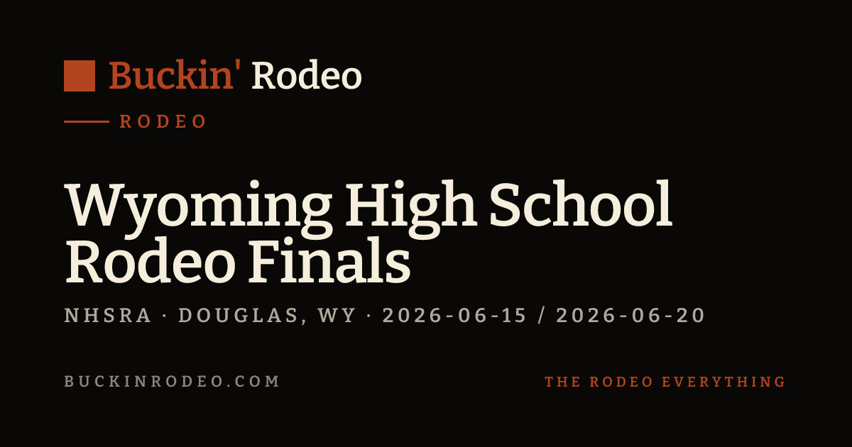 Prca Rodeo Wyoming High School Rodeo Finals 2026 Results · Buckin' Rodeo